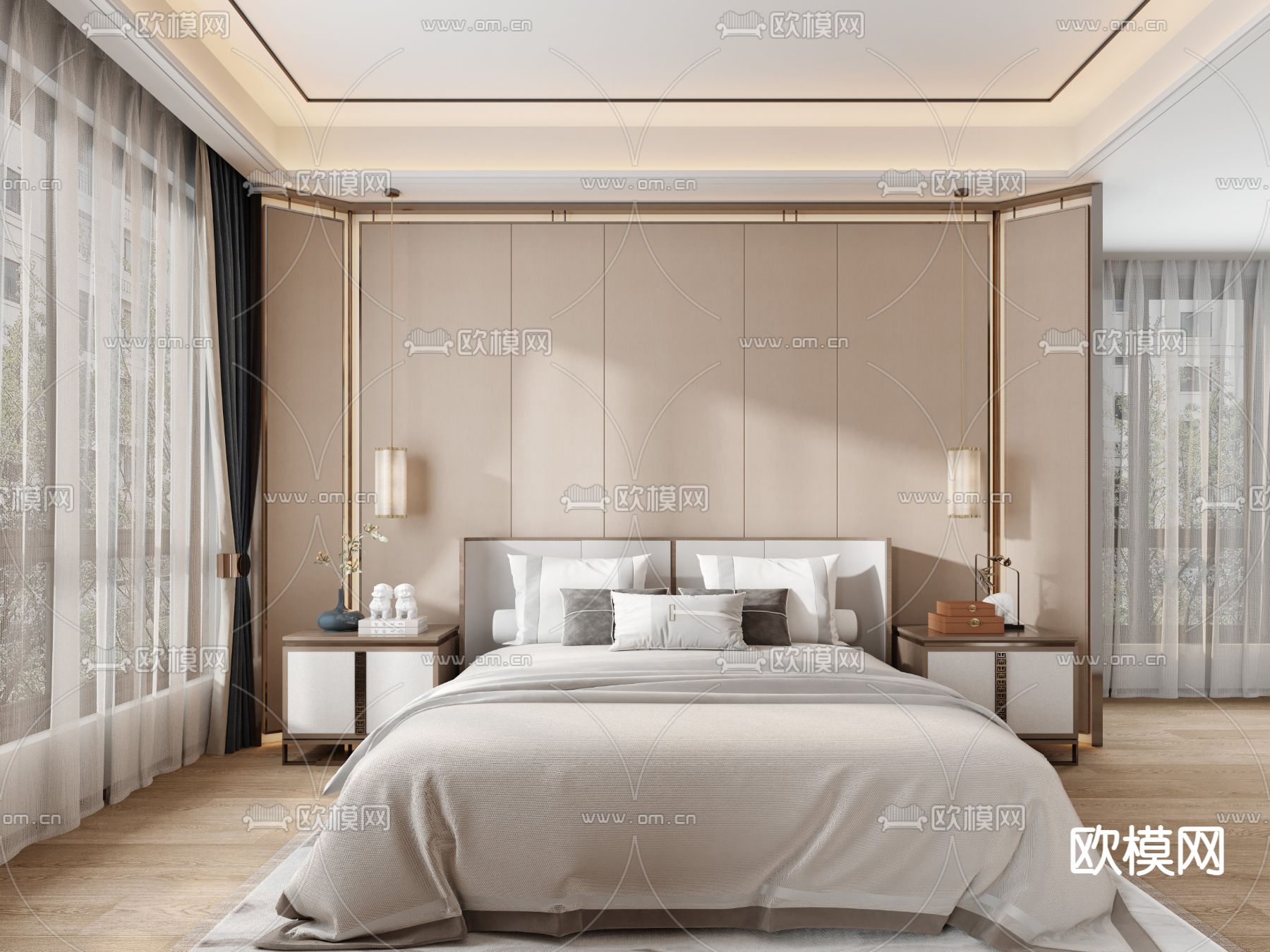 北欧客厅3d模型下载（渲染图2）