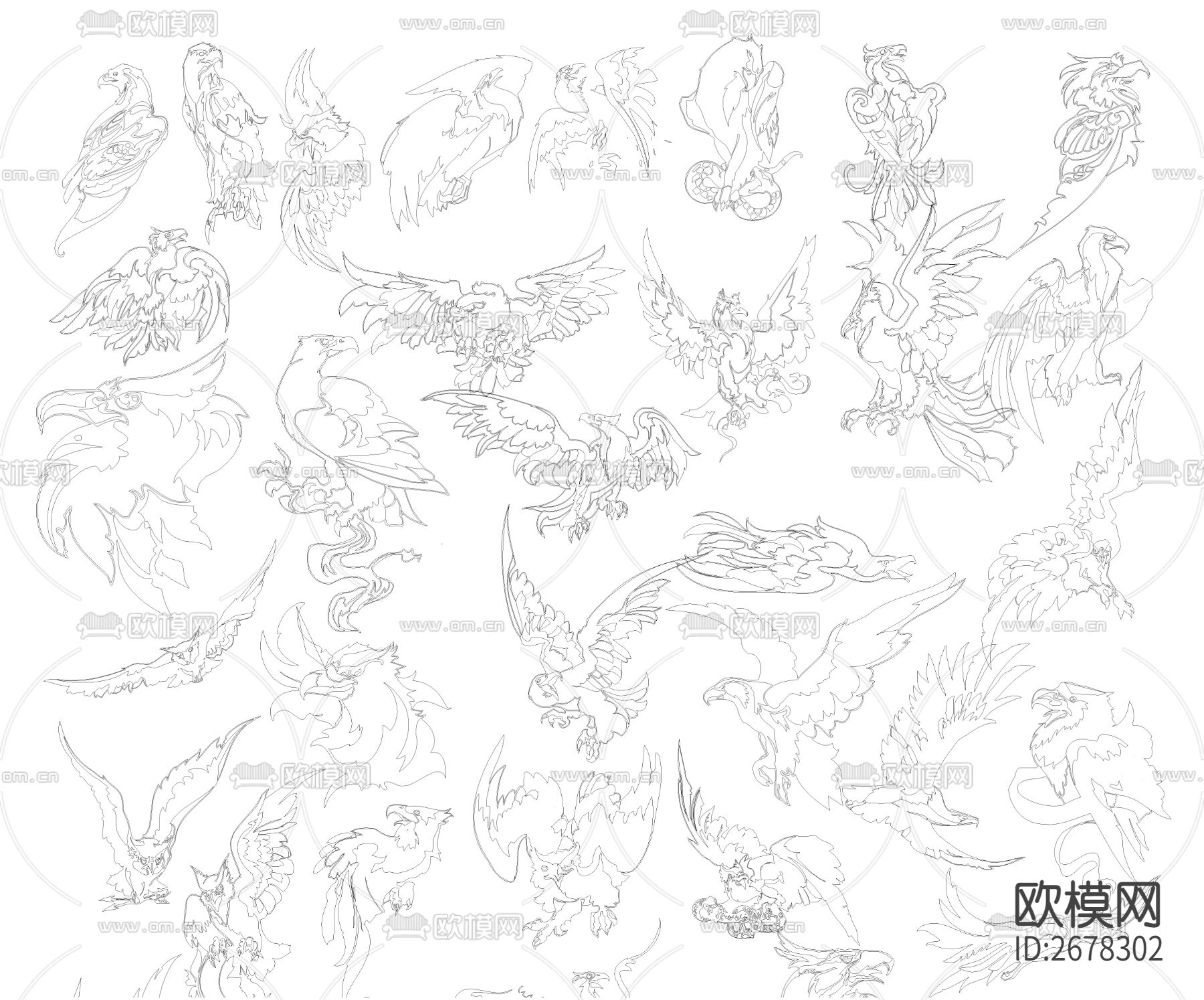 老鹰CAD图库下载（渲染图3）