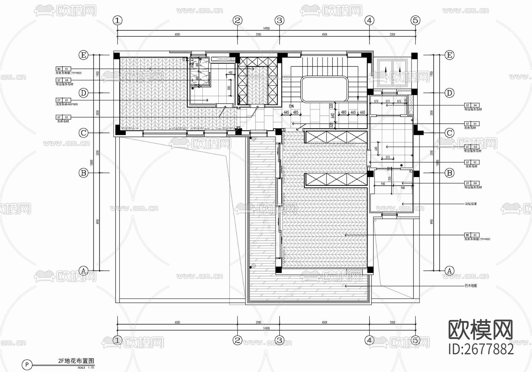 四层小别墅室内cad施工图下载（渲染图7）