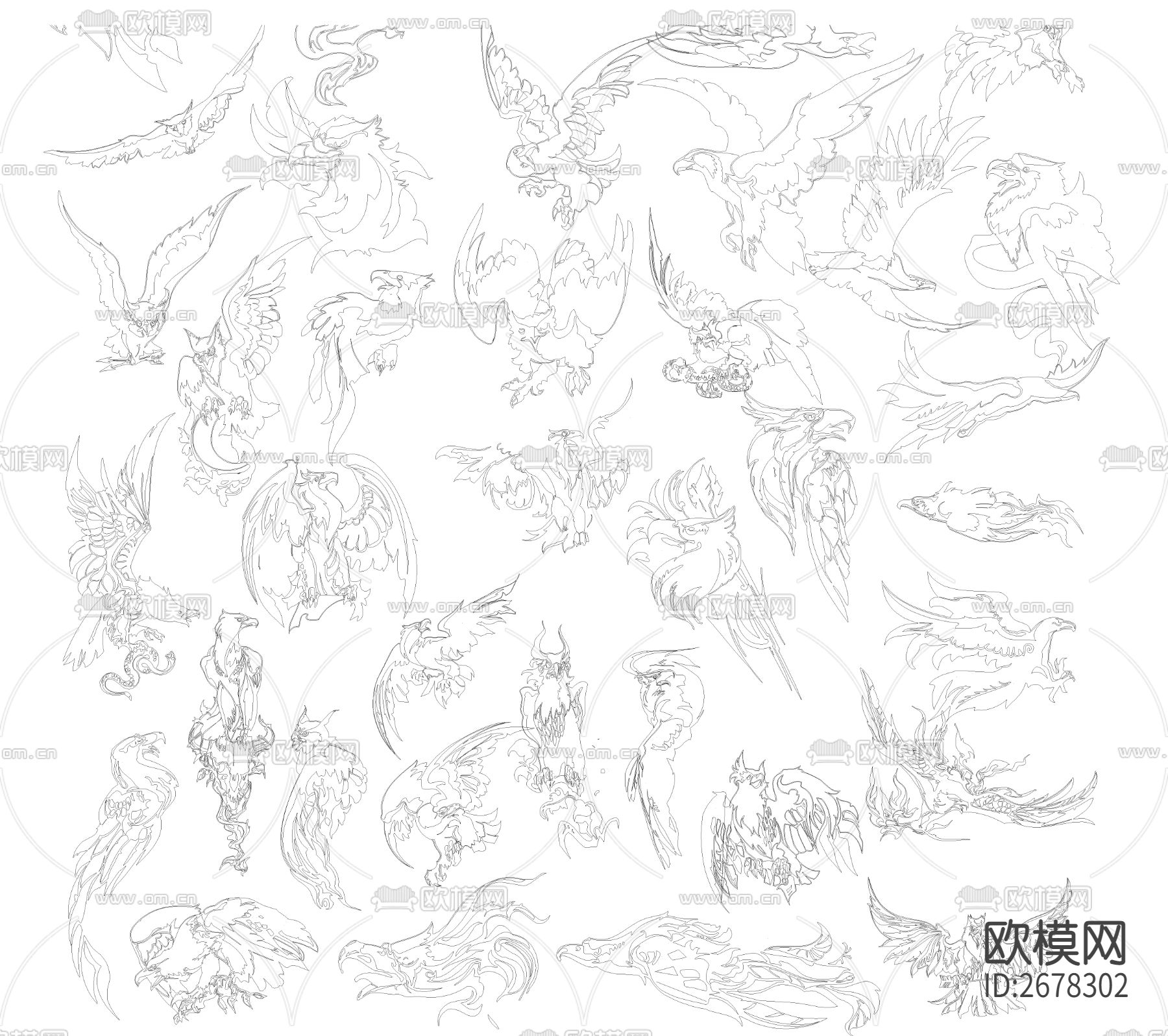 老鹰CAD图库下载（渲染图2）