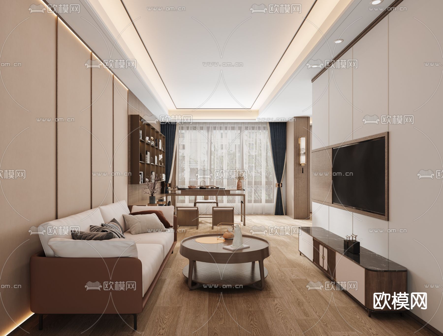 北欧客厅3d模型下载（渲染图1）