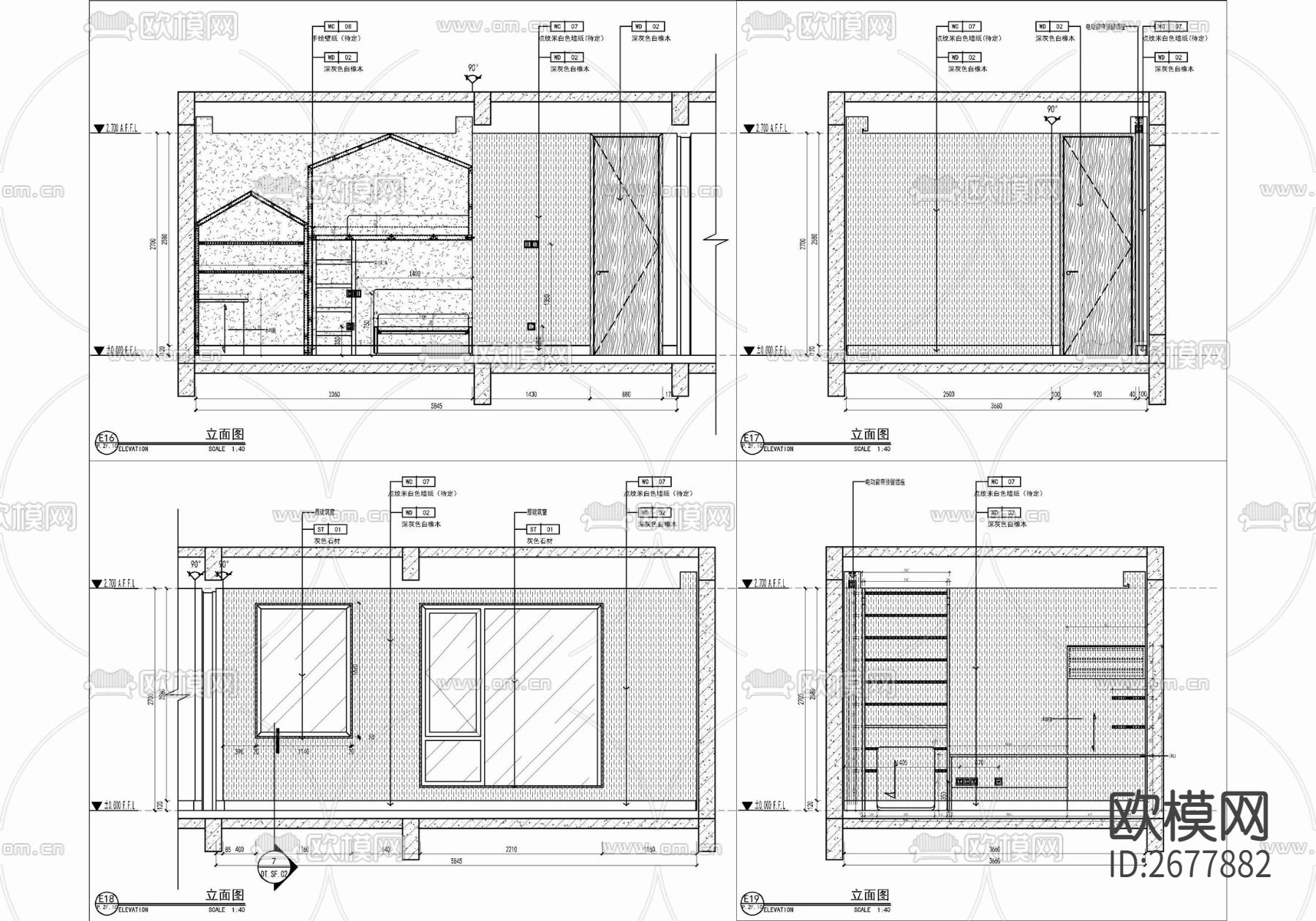 四层小别墅室内cad施工图下载（渲染图8）