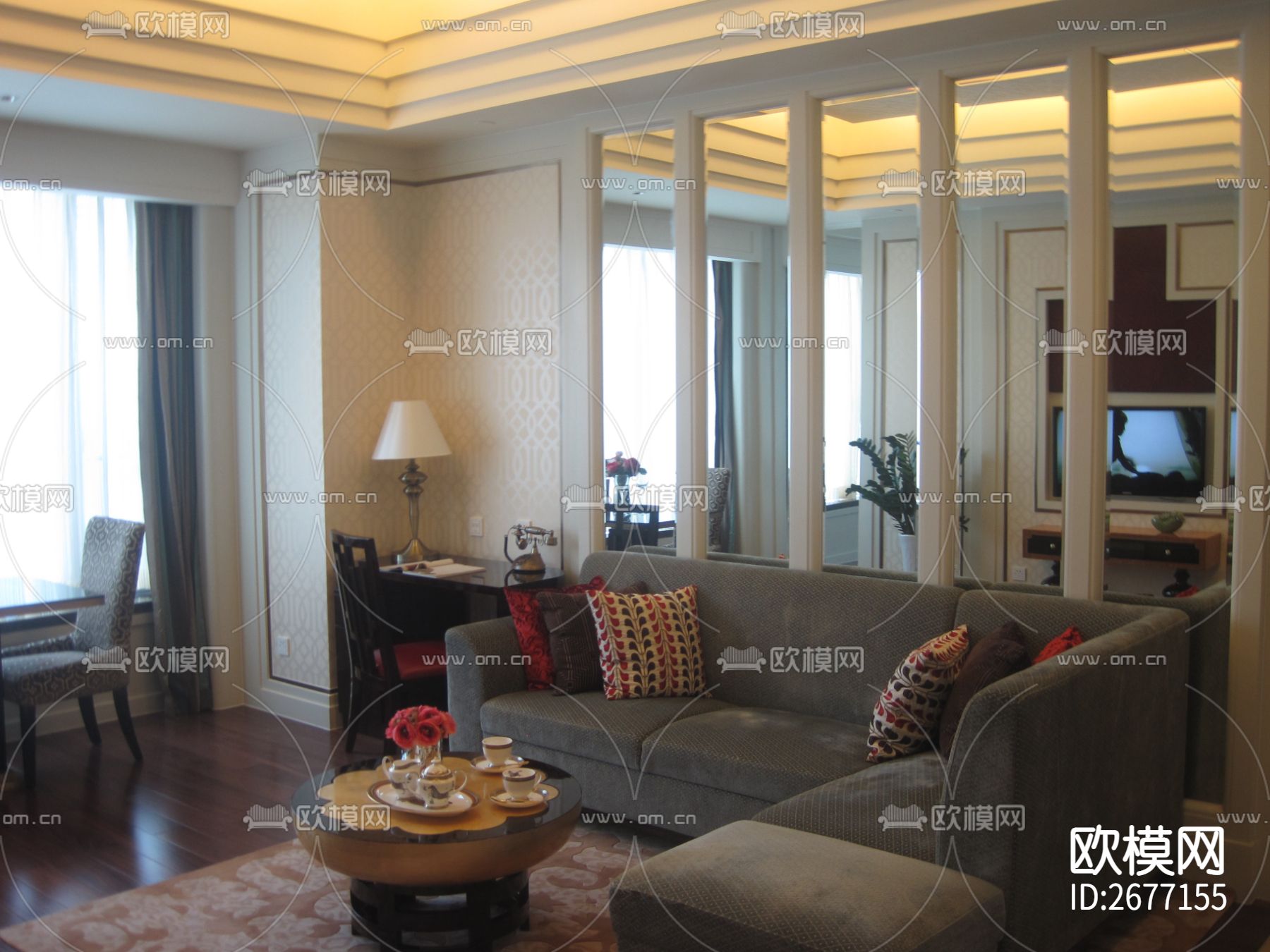 君悦酒店式公寓cad施工图下载（渲染图3）