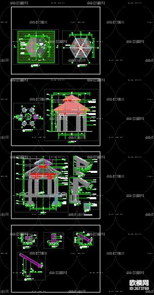 生态景观亭子CAD图纸下载（渲染图3）