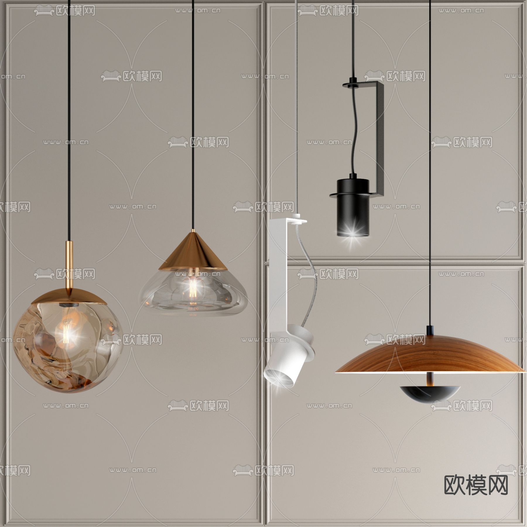 创意小吊灯3d模型下载