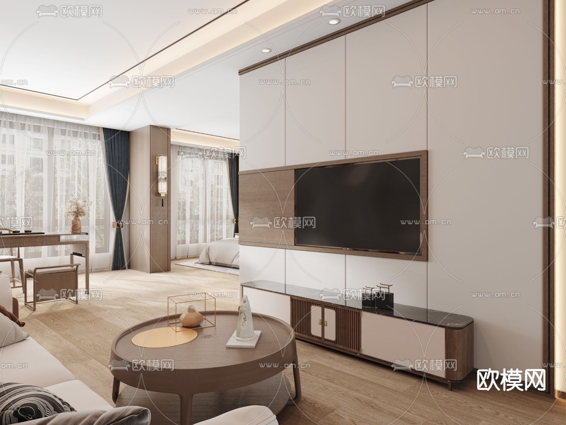 北欧客厅3d模型下载（渲染图3）