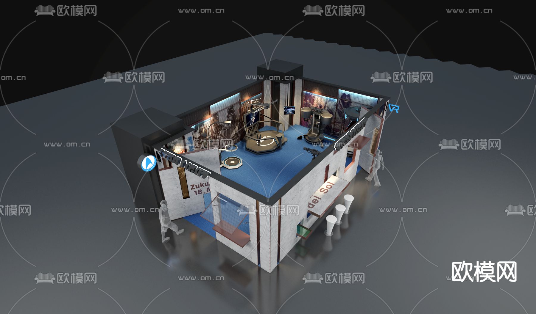 VR体验区 VR游戏3d模型下载（渲染图2）