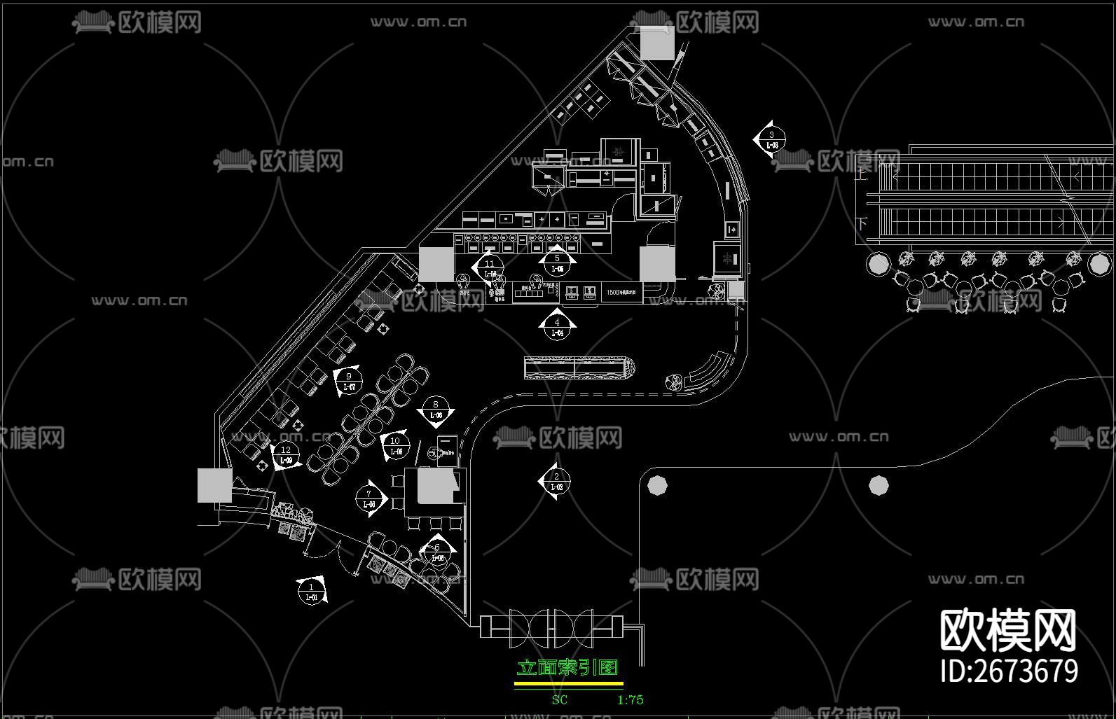 奶茶店CAD施工图下载（渲染图8）