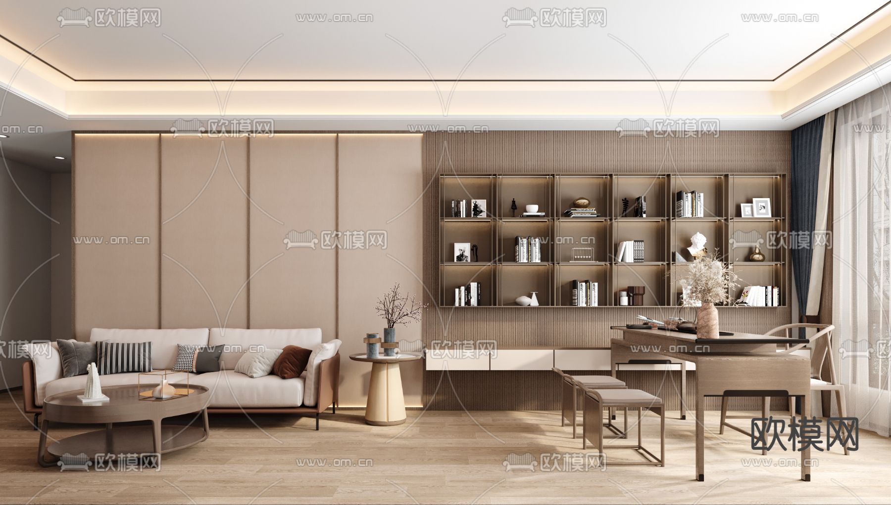 北欧客厅3d模型下载（渲染图4）