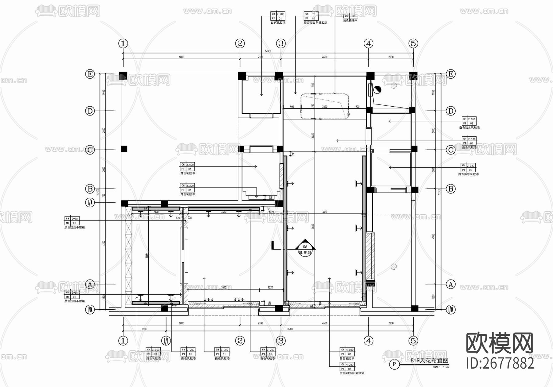 四层小别墅室内cad施工图下载（渲染图3）