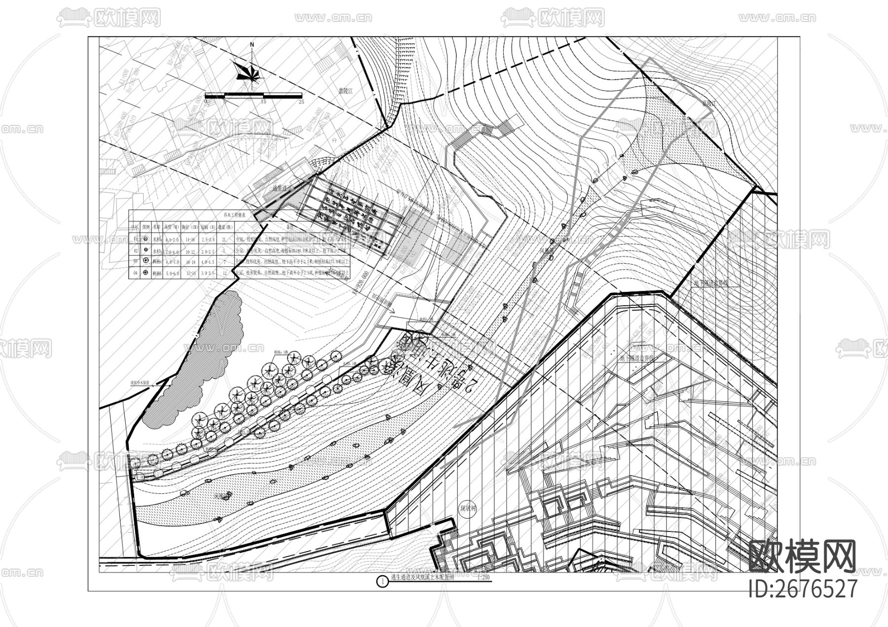 断头桥cad立面图下载（渲染图6）