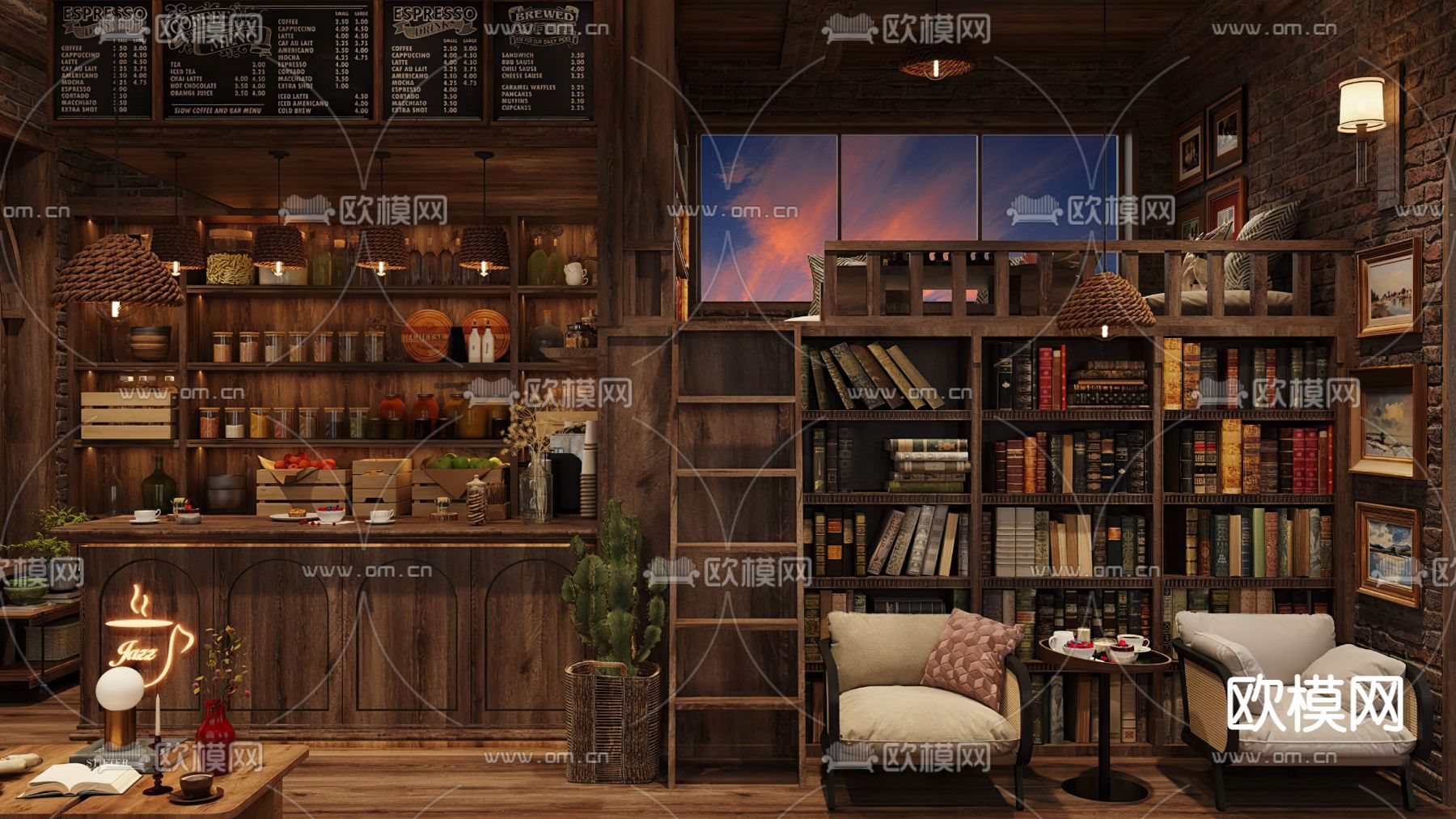 东南亚咖啡馆 咖啡厅3d模型