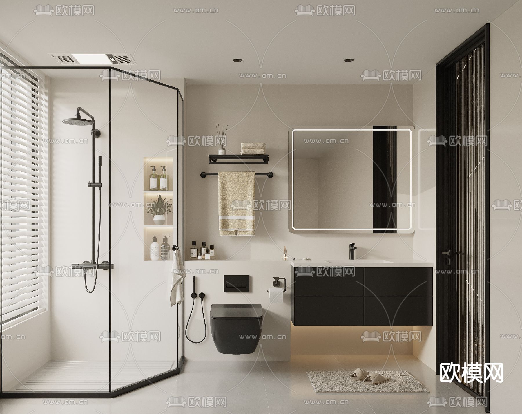 卫生间 浴室 洗手间3d模型下载