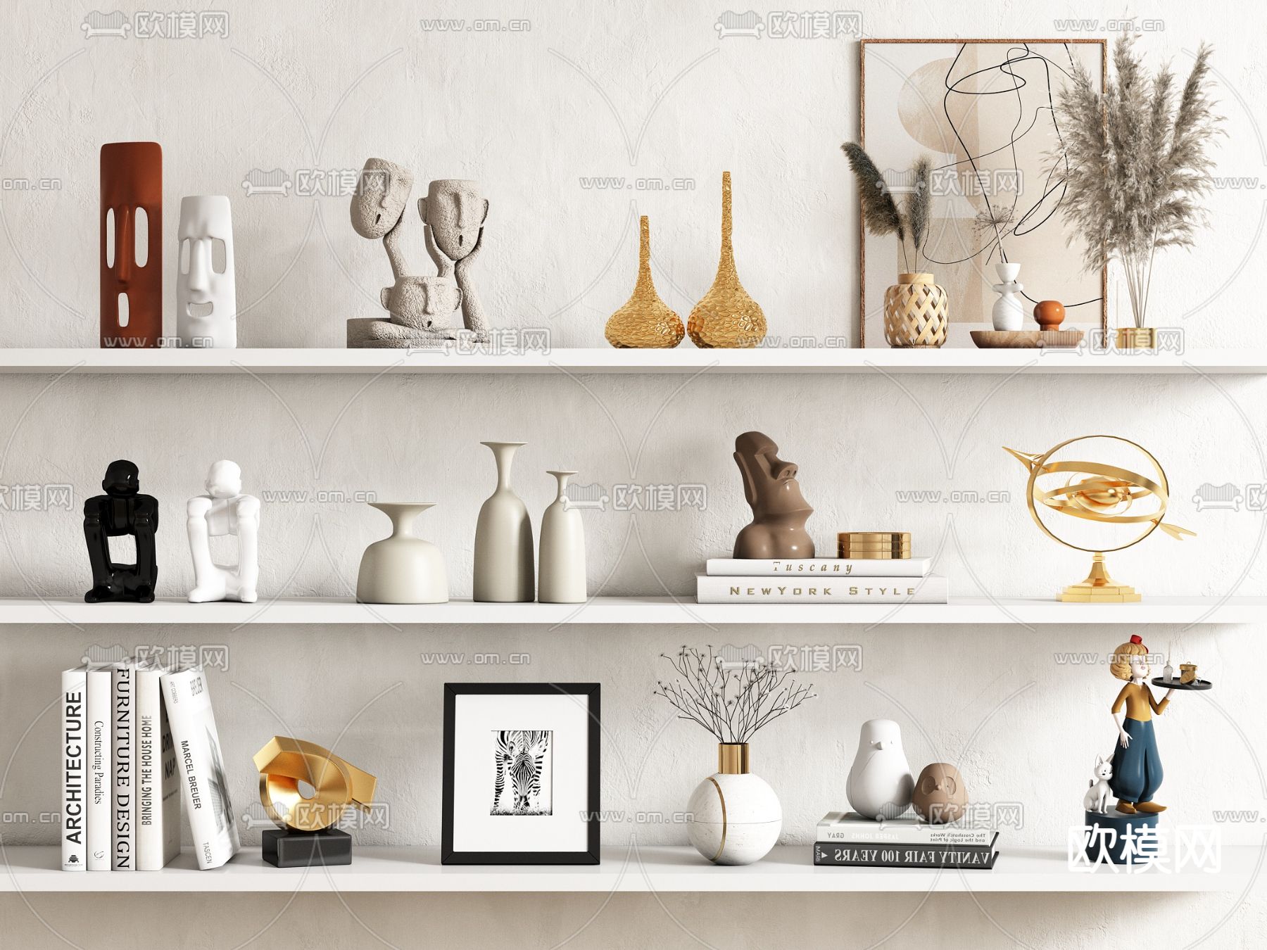 装饰品摆件 书籍 雕塑3d模型下载