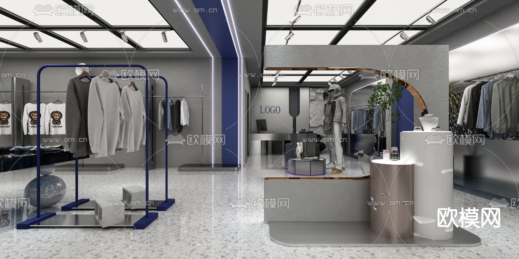 潮流男装 服装店3d模型下载（渲染图4）