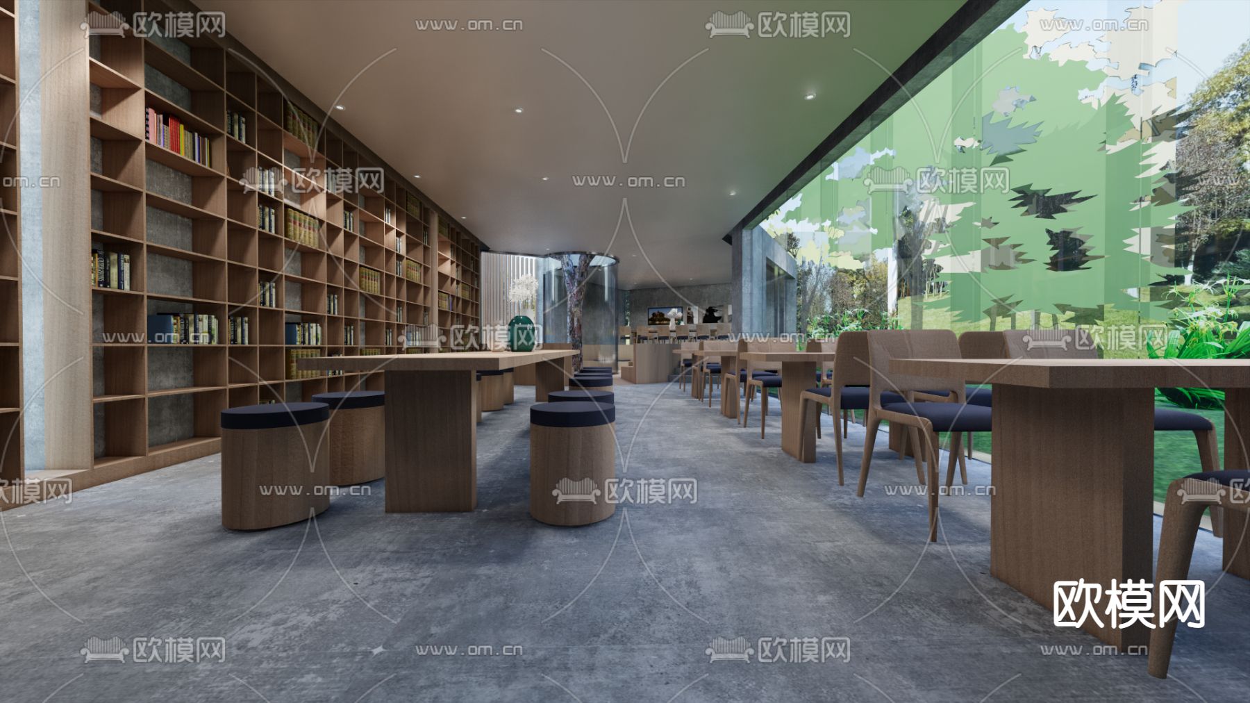现代书屋 阅读室su模型下载（渲染图1）