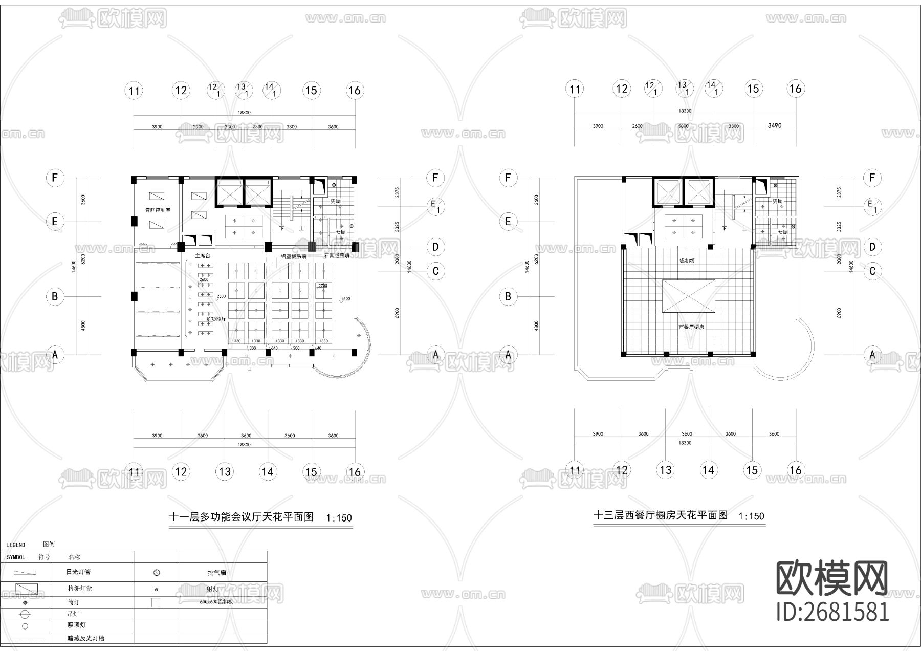 某宾馆装饰平面cad施工图下载（渲染图5）
