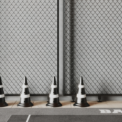  现代铁丝网 路障su模型 