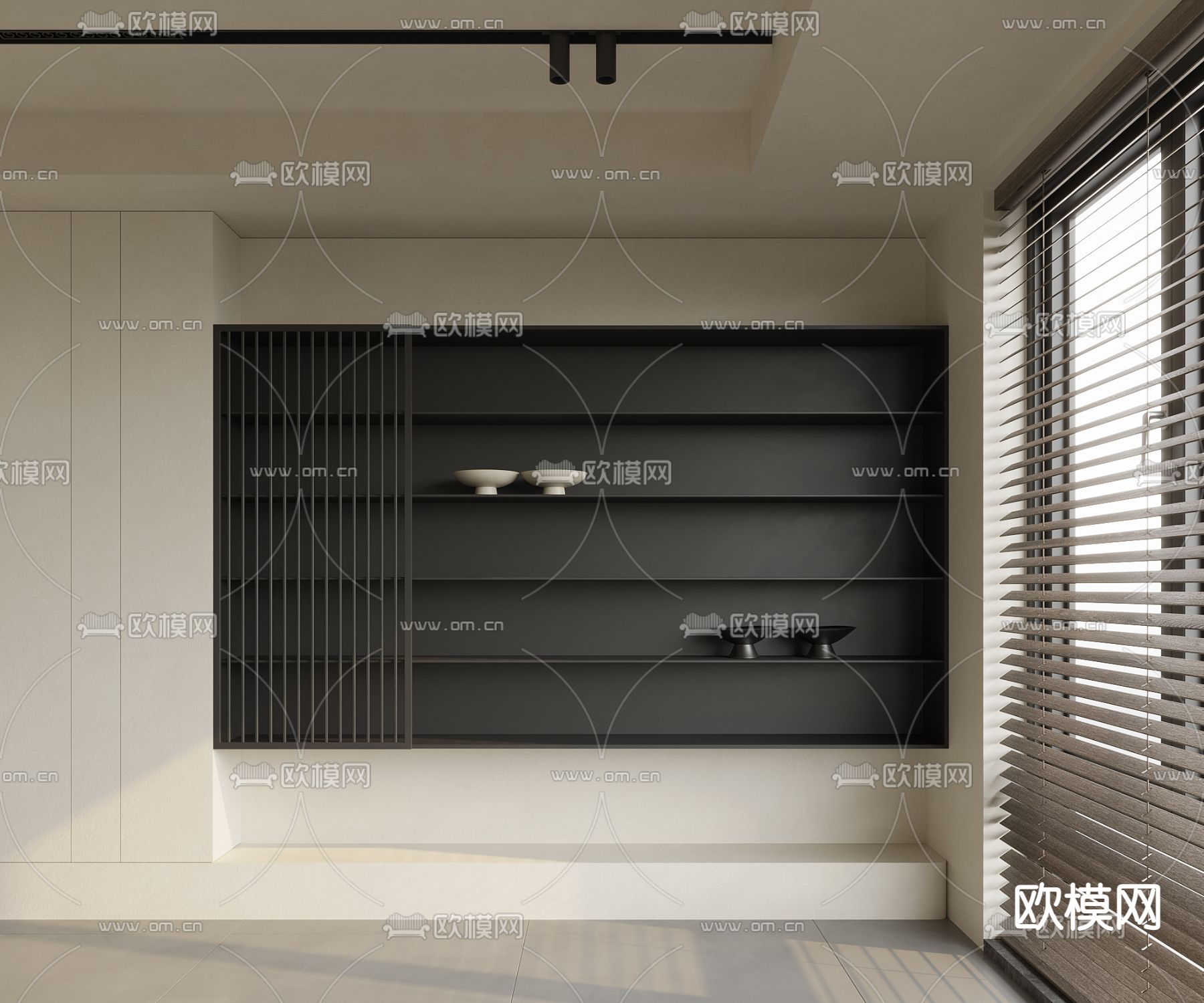 现代开放柜 装饰柜su模型下载_ID14123970_sketchup模型下载-欧模网