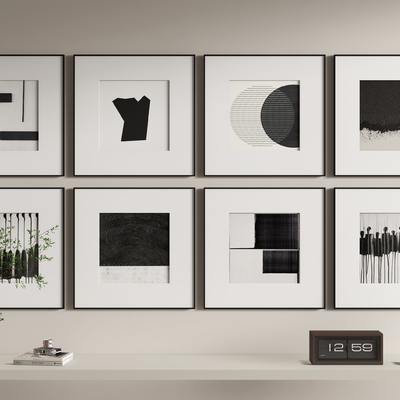 现代装饰画 挂画su模型