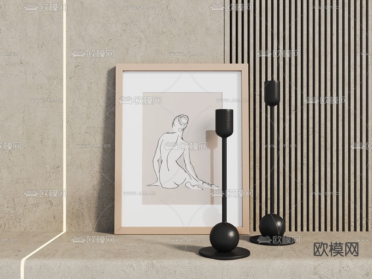 装饰品摆件 挂画免费3d模型下载