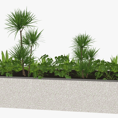  现代花坛su模型 