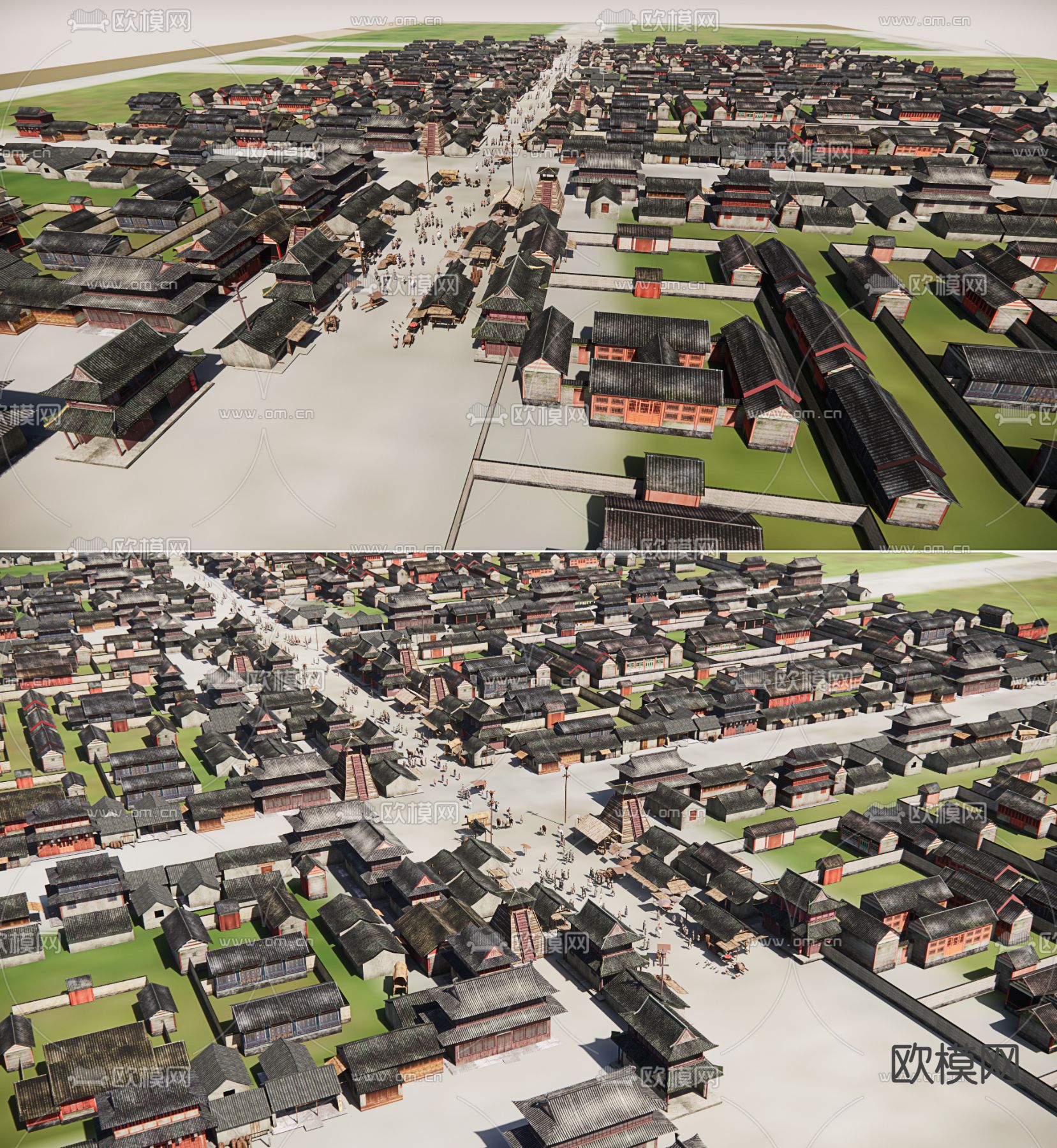 中式古建筑su模型下载（渲染图1）