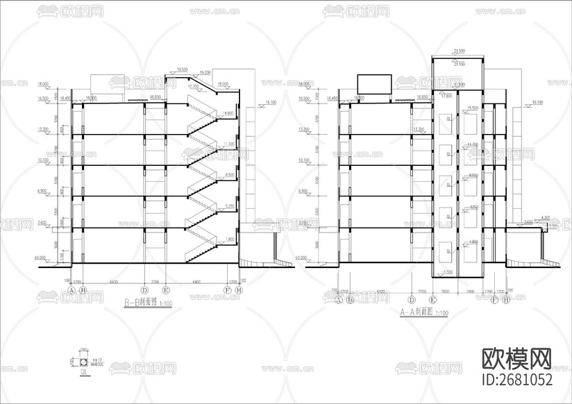 某精神病療養(yǎng)院全套建筑CAD施工圖下載(渲染圖8)