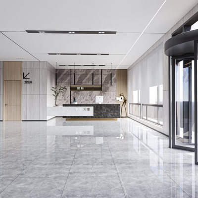  公司大堂su模型 