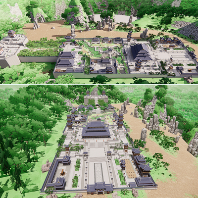  中式古建筑su模型 