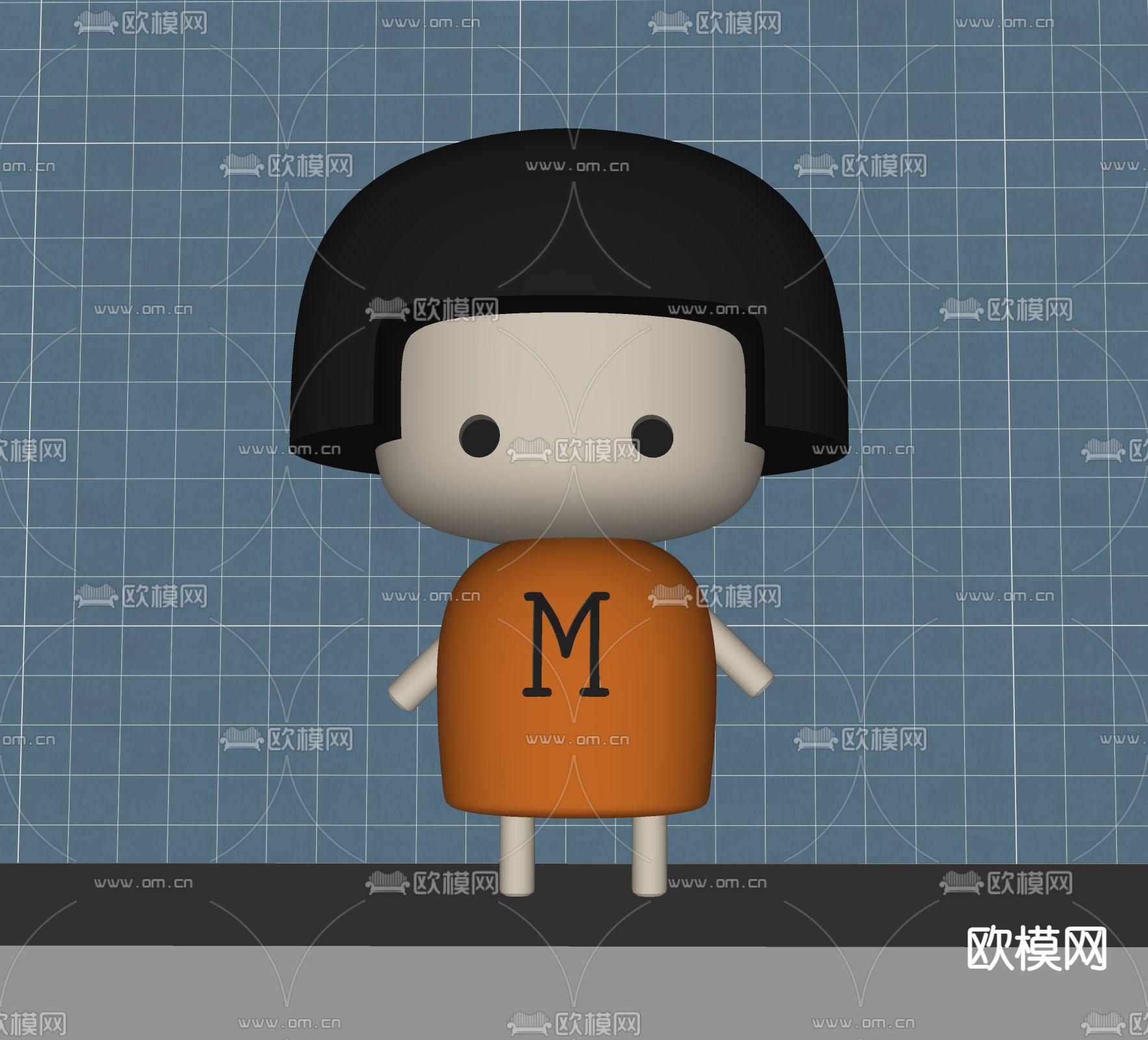 现代潮玩艺术摆件su模型下载（渲染图2）