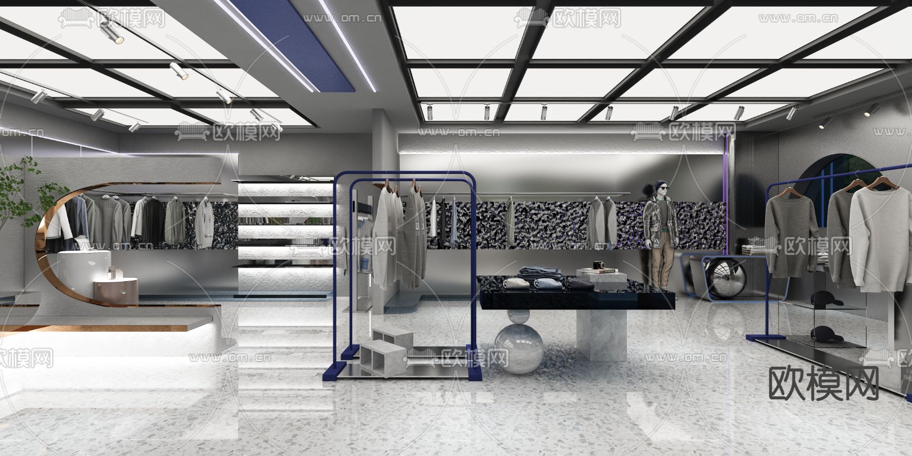 潮流男装 服装店3d模型下载（渲染图5）