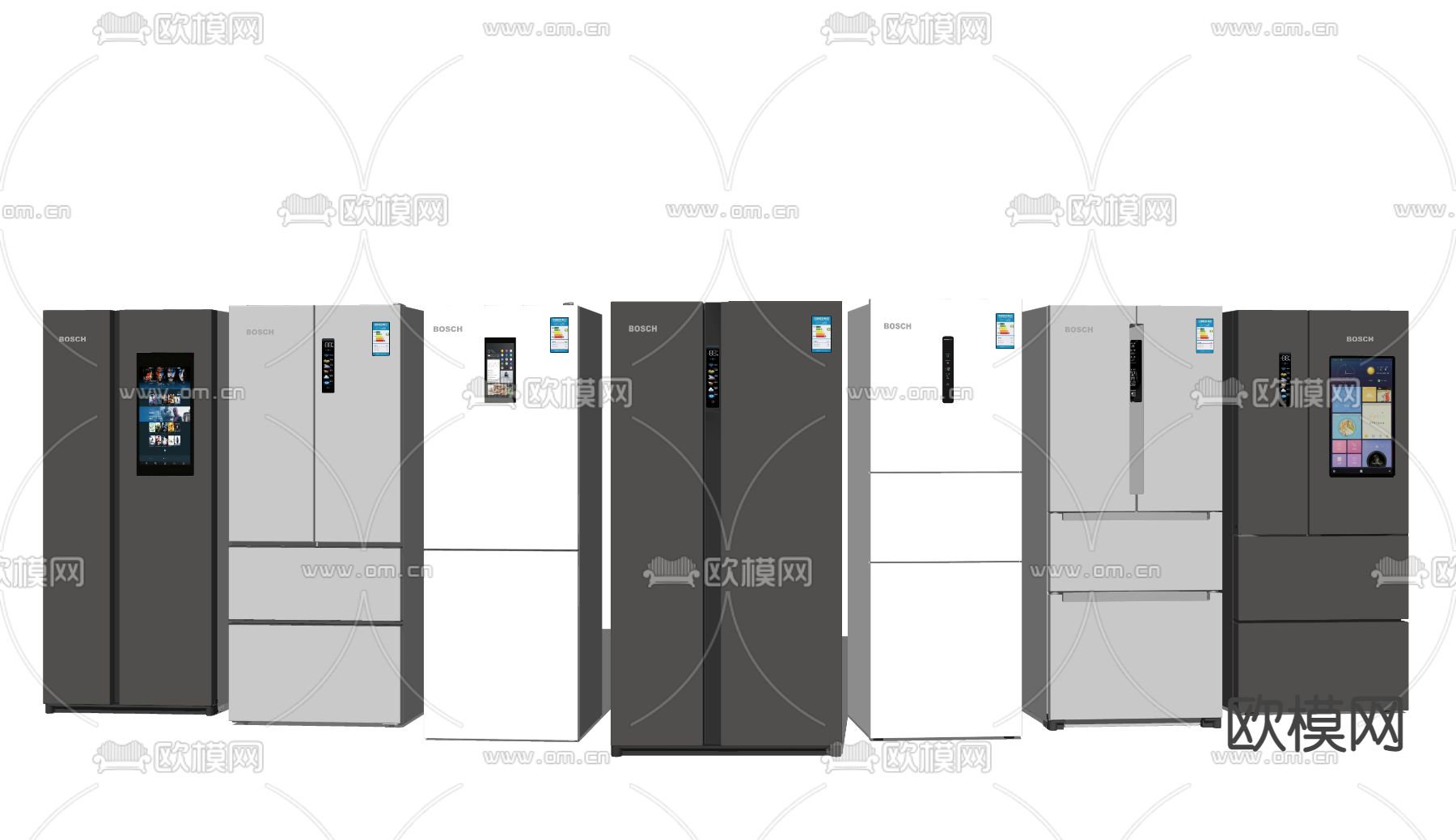双门冰箱 智能冰箱su模型下载（渲染图2）