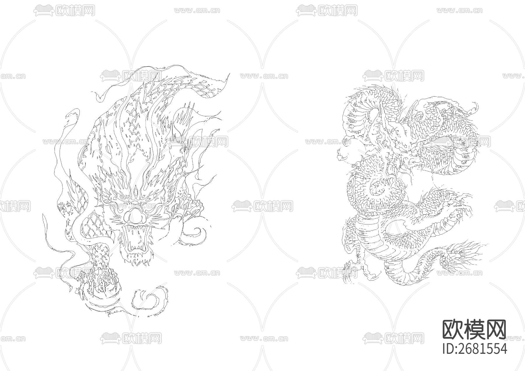龙凤cad图库下载（渲染图1）