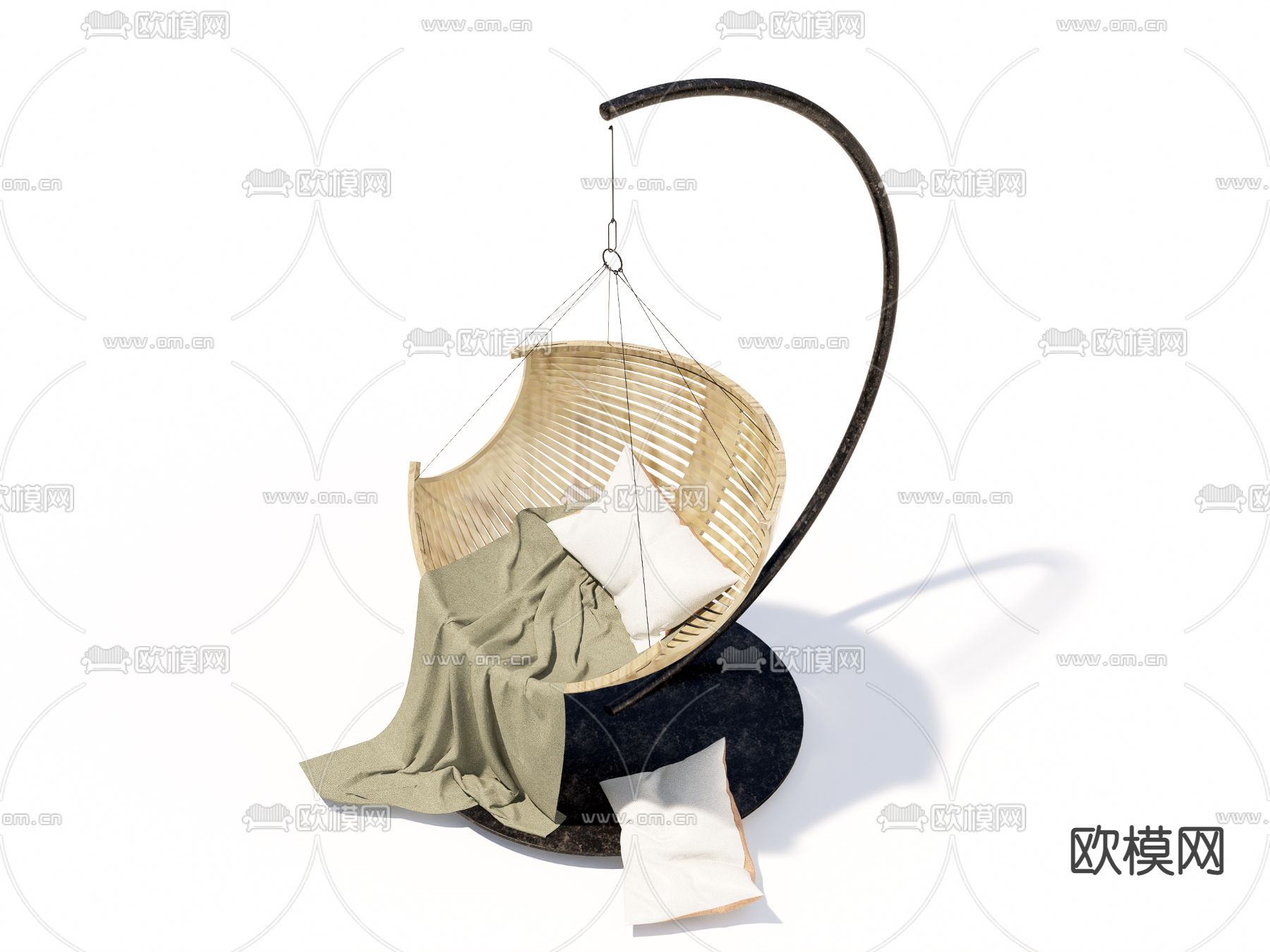 现代休闲吊椅su模型下载（渲染图1）