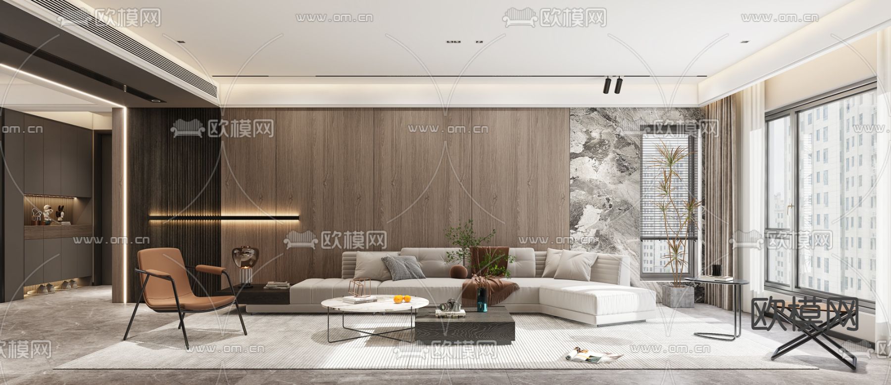 北欧客餐厅3d模型下载（渲染图1）