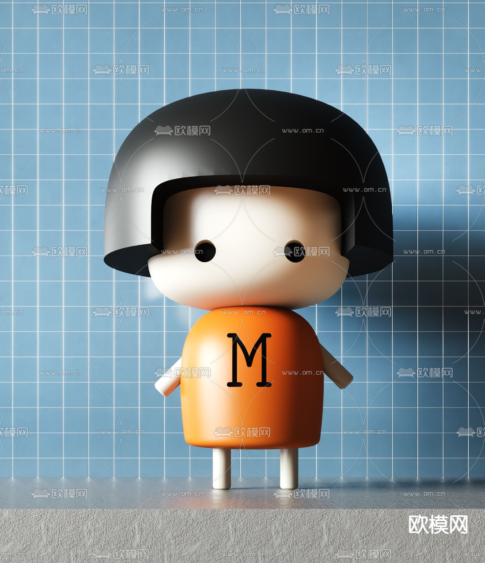 现代潮玩艺术摆件su模型下载（渲染图1）