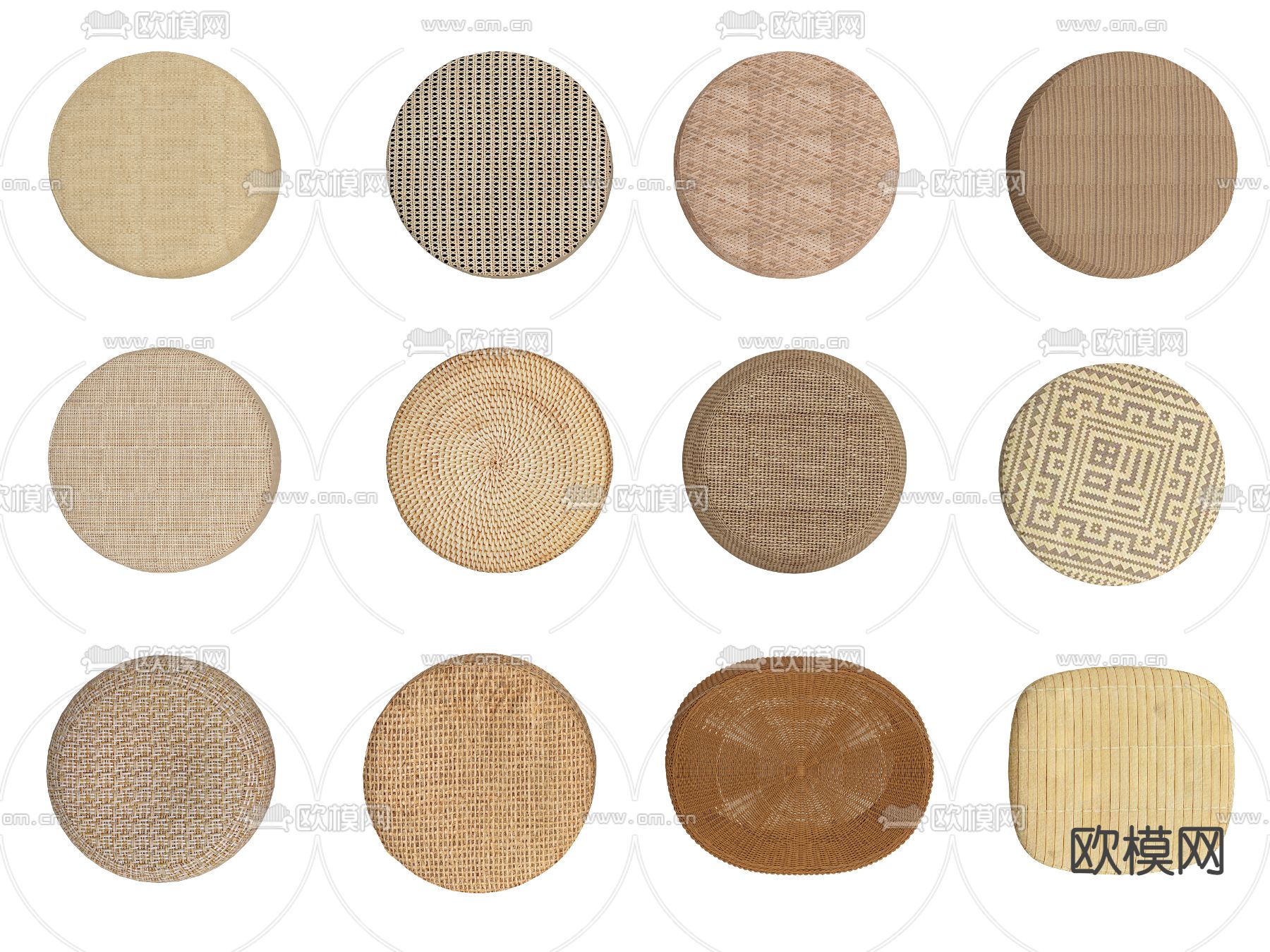 蒲团 圆垫 坐垫 垫子3d模型下载