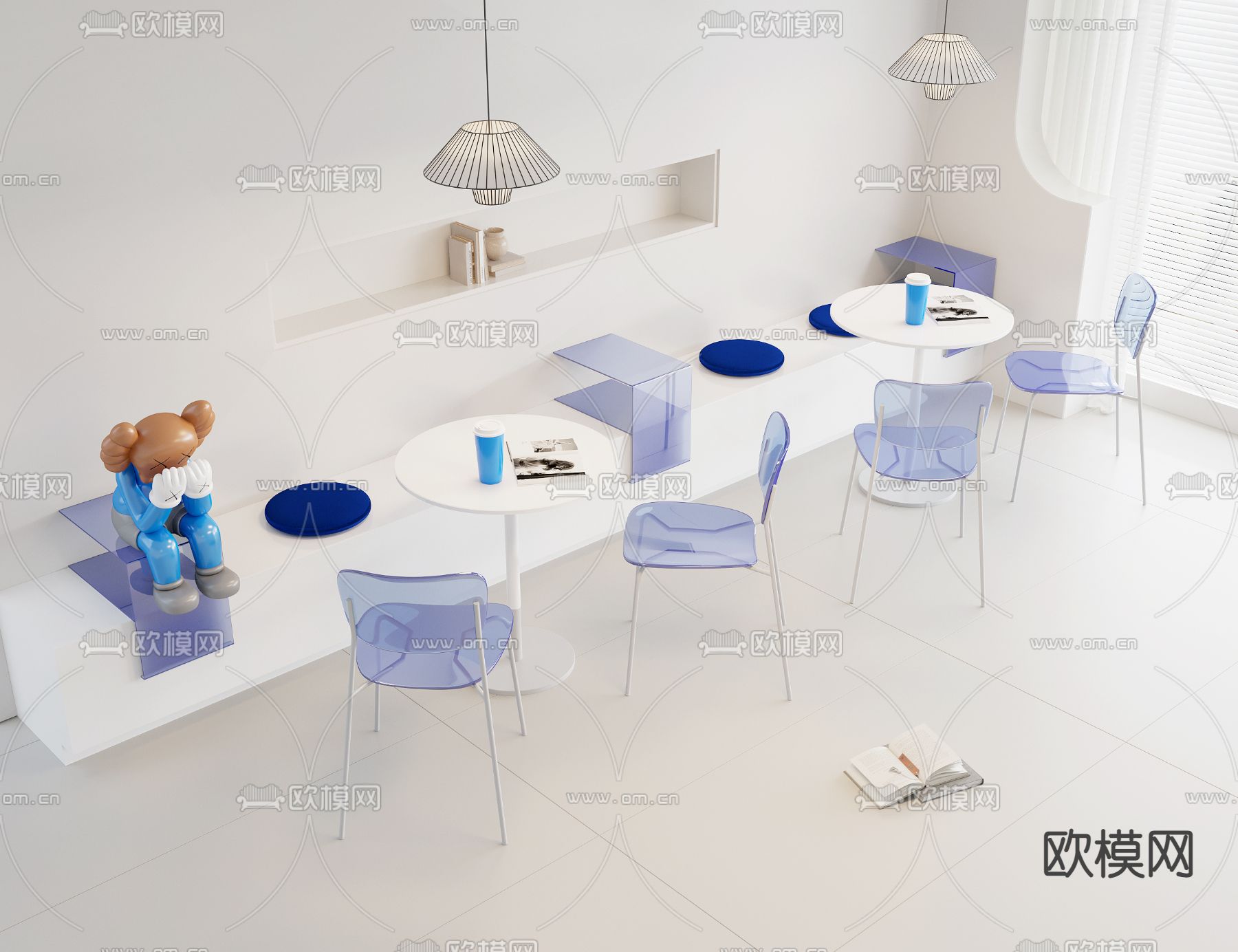 奶茶店休闲区3d模型下载