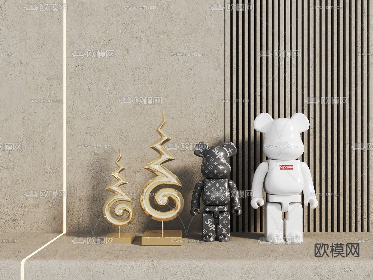 暴力熊 雕塑 摆件免费3d模型下载