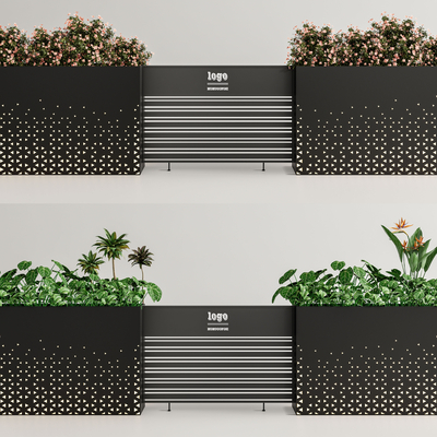 户外移动花箱su模型