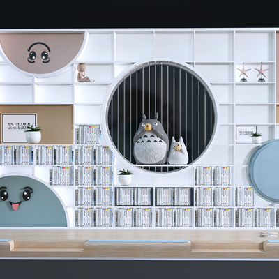  现代儿童书架su模型 