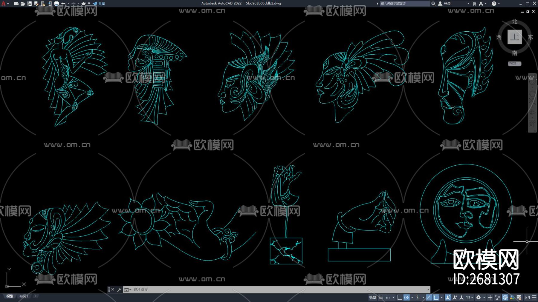 头像 装饰品 饰品摆件cad图库下载