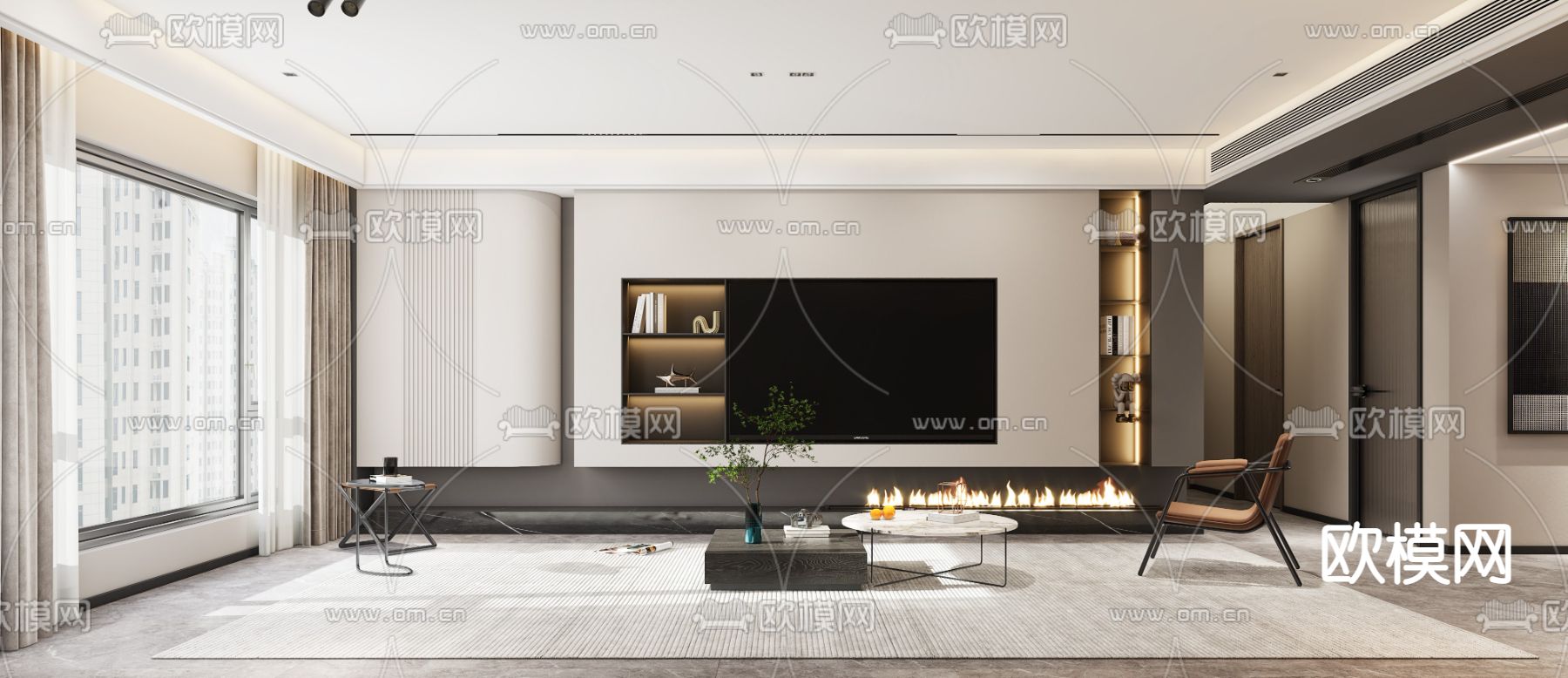 北欧客餐厅3d模型下载（渲染图2）