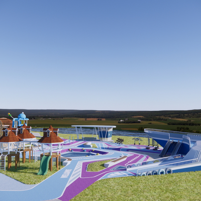  儿童游乐区su模型 