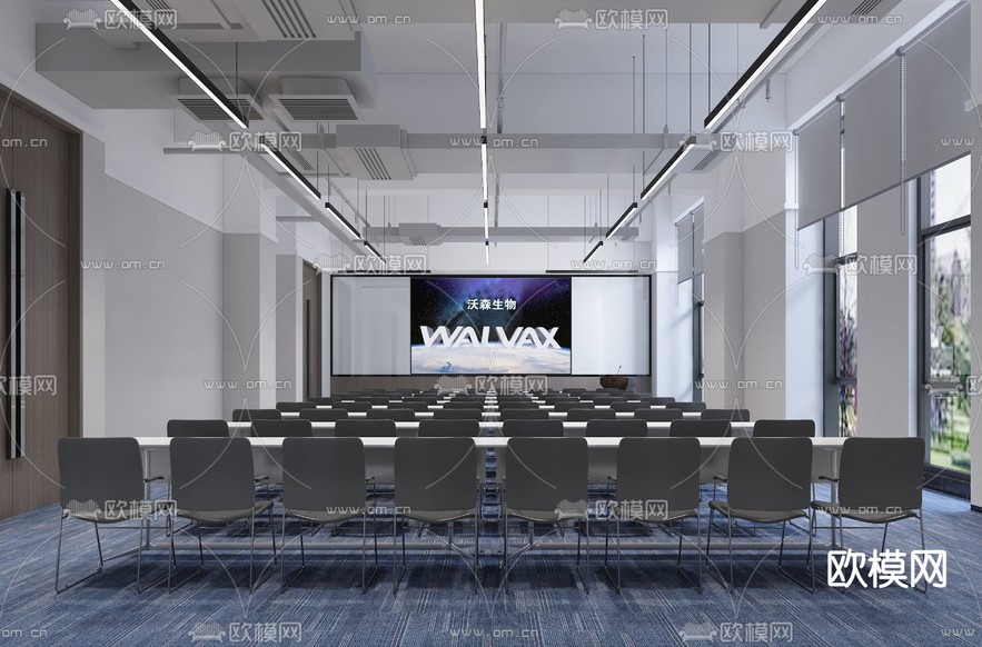 现代培训室 会议室免费3d模型下载_ID14123494_3dmax免费模型-欧模网