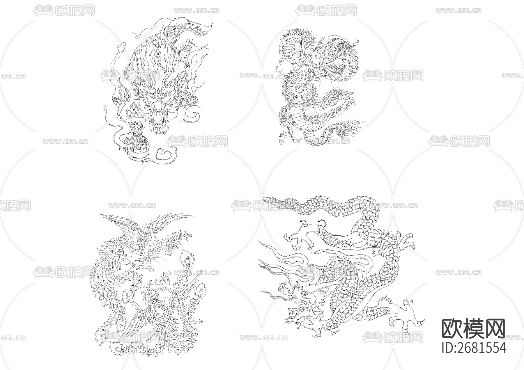 龙凤cad图库下载（渲染图2）