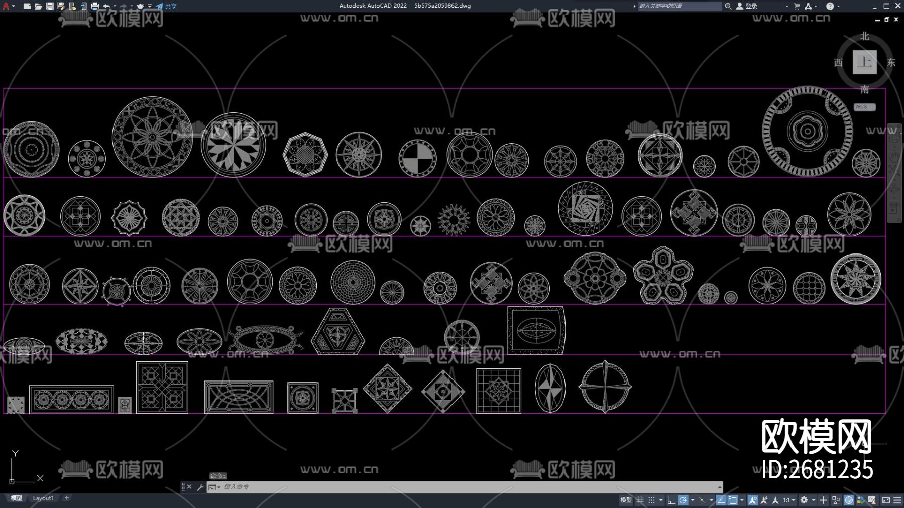 欧式拼花CAD图库下载