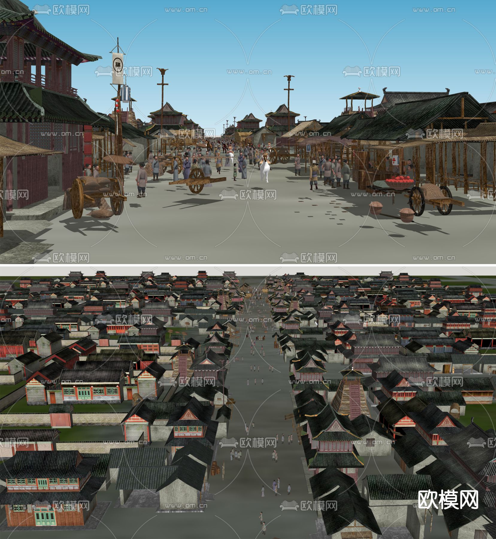 中式古建筑su模型下载（渲染图3）