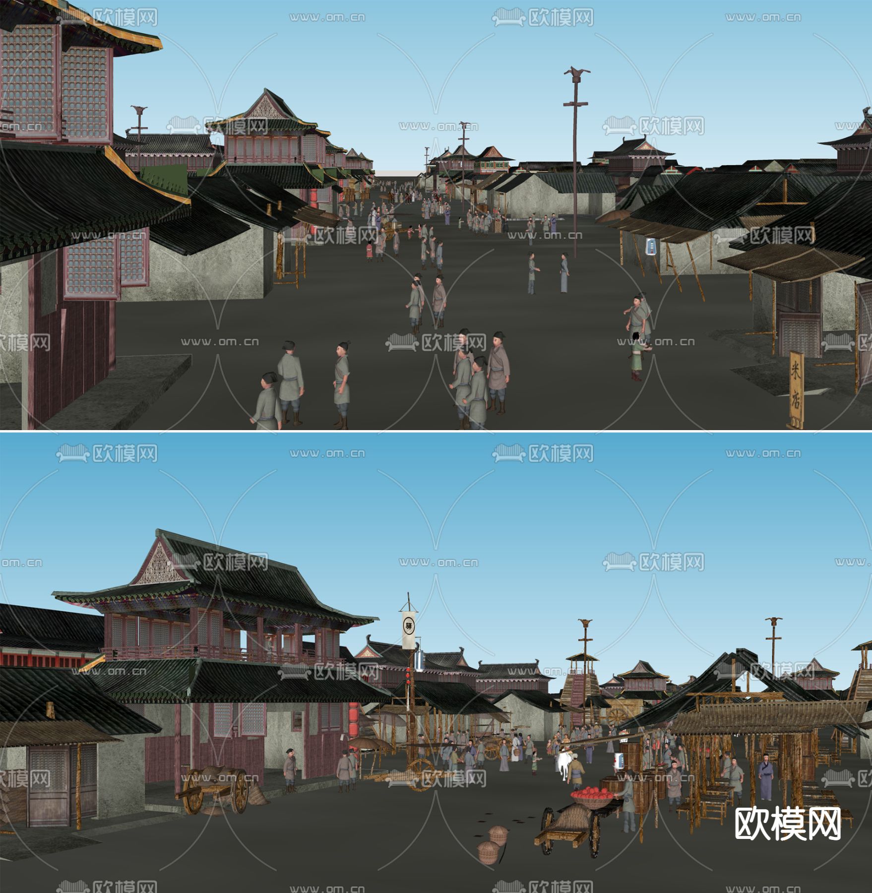 中式古建筑su模型下载（渲染图4）